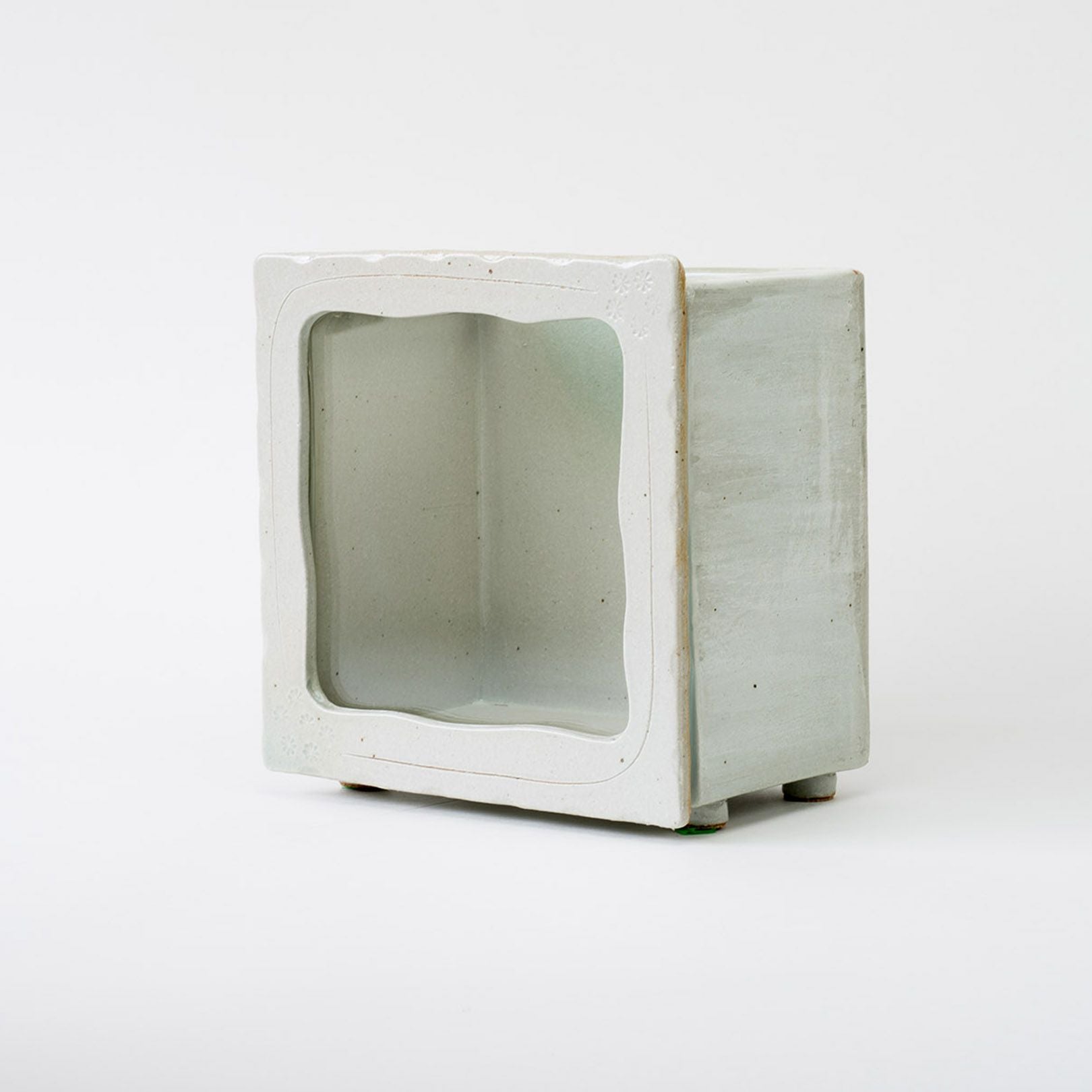 角水槽・中（白釉） | 明山 オンラインショップ