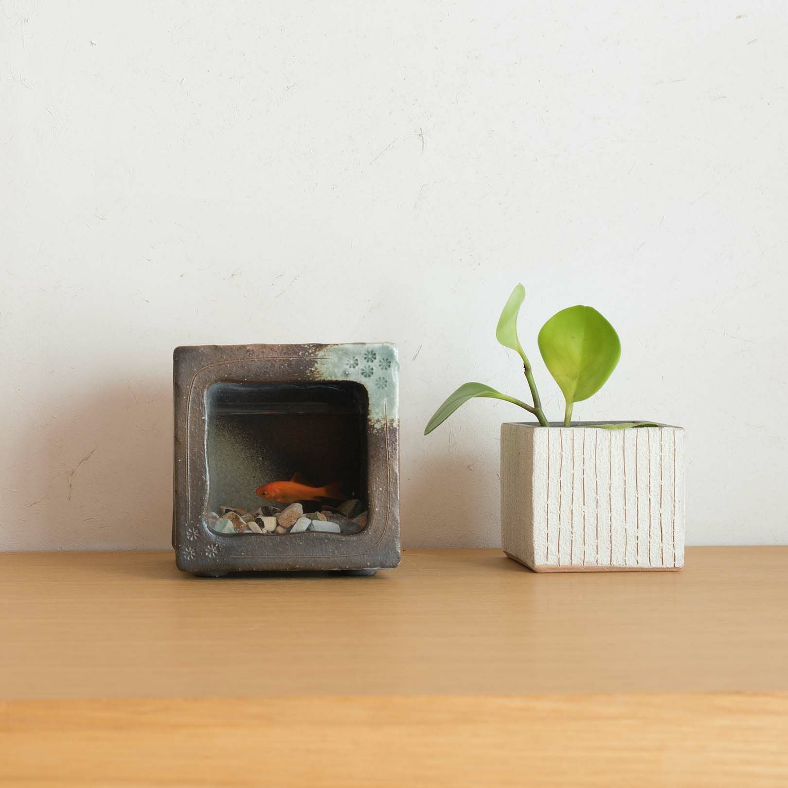 角水槽・小（すす竹茶） | 明山 オンラインショップ