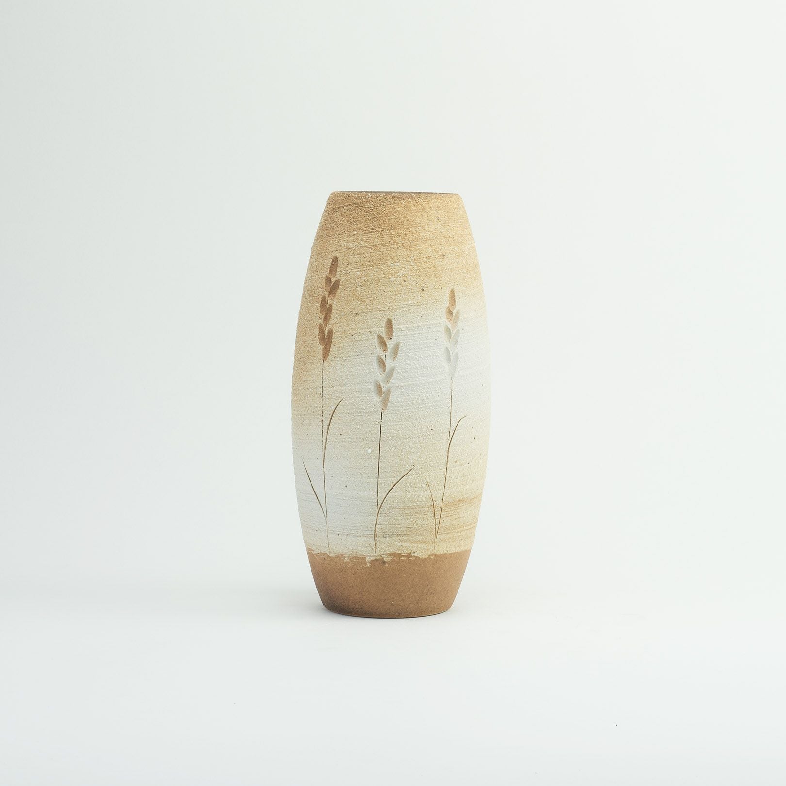 白化粧麦彫花器 | 明山 オンラインショップ