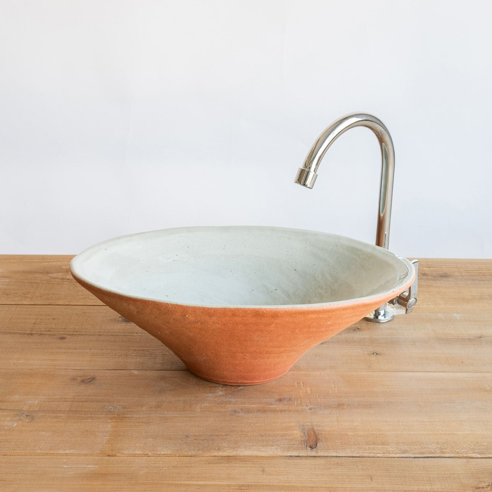 火色楕円手洗鉢(W40cm) | 明山 オンラインショップ