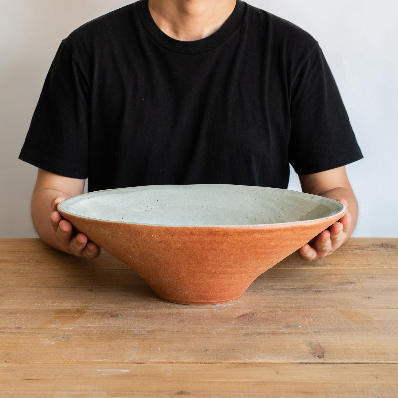 火色楕円手洗鉢(W40cm) | 明山 オンラインショップ