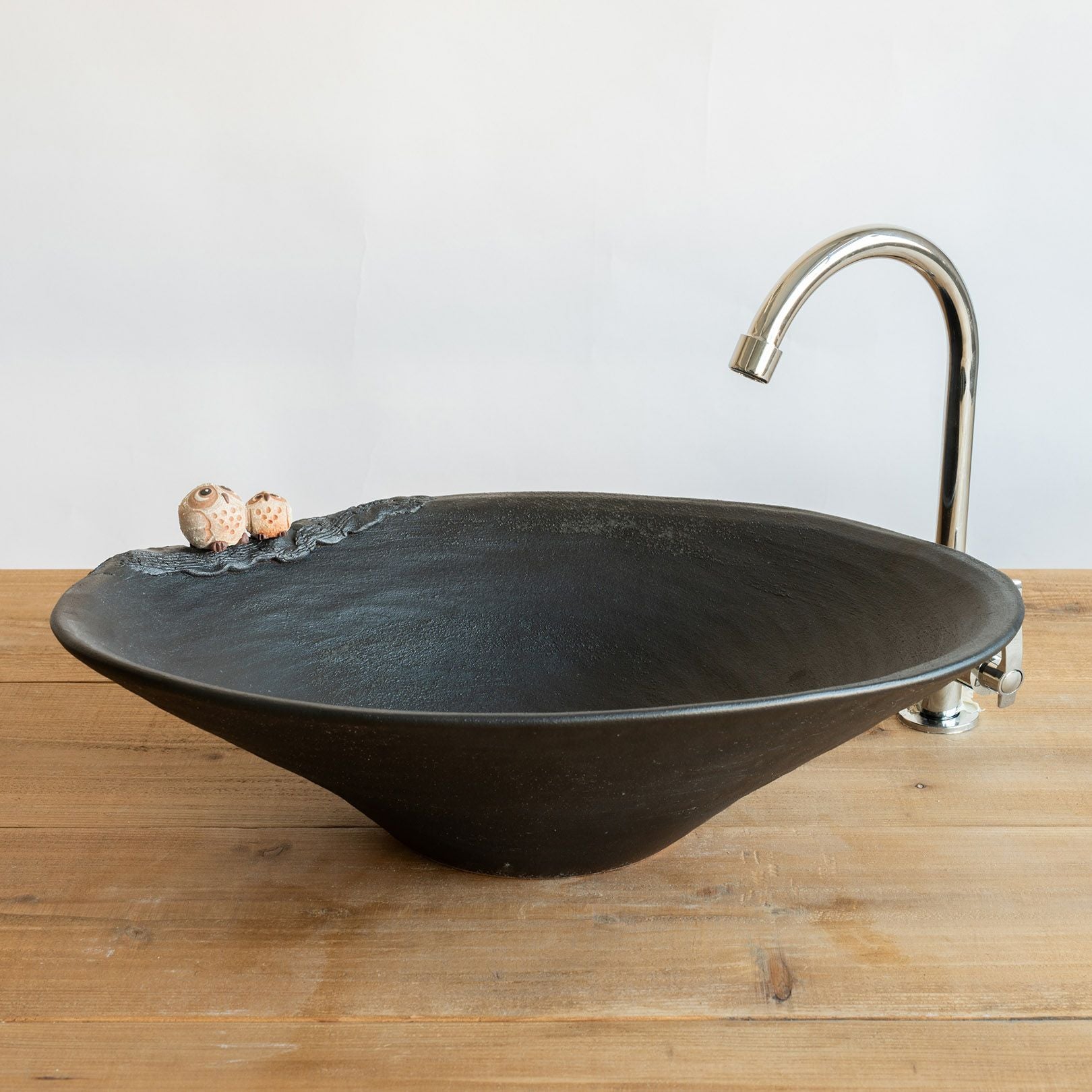 仲良しふくろう楕円手洗鉢(W50cm) | 明山 オンラインショップ