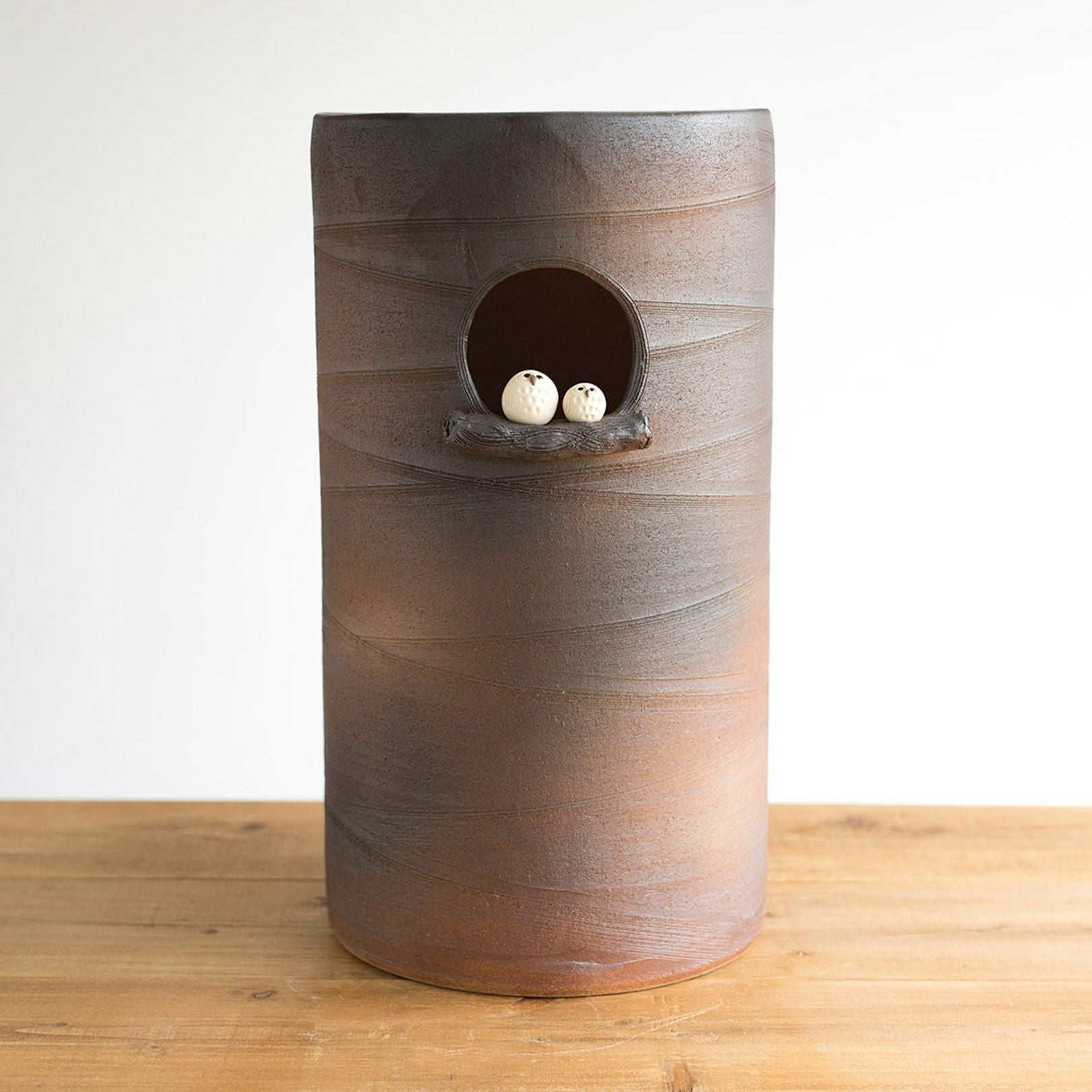 コゲ火色ペア仲良しふくろう傘立て | 明山 オンラインショップ