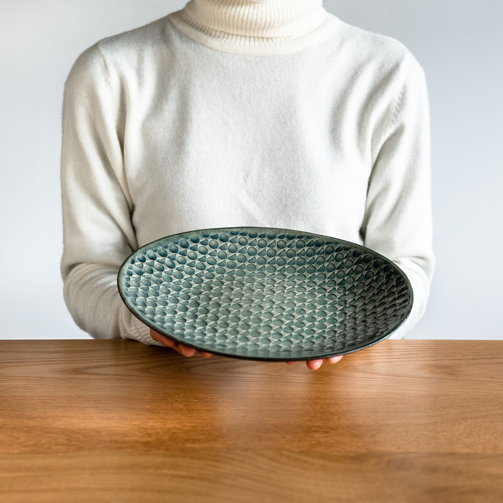 平皿 大（青緑) | 明山 オンラインショップ