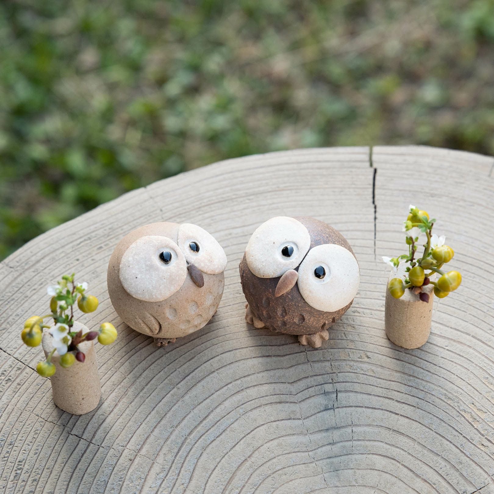 ぽってりちびふくろう(赤土)L | 明山 オンラインショップ
