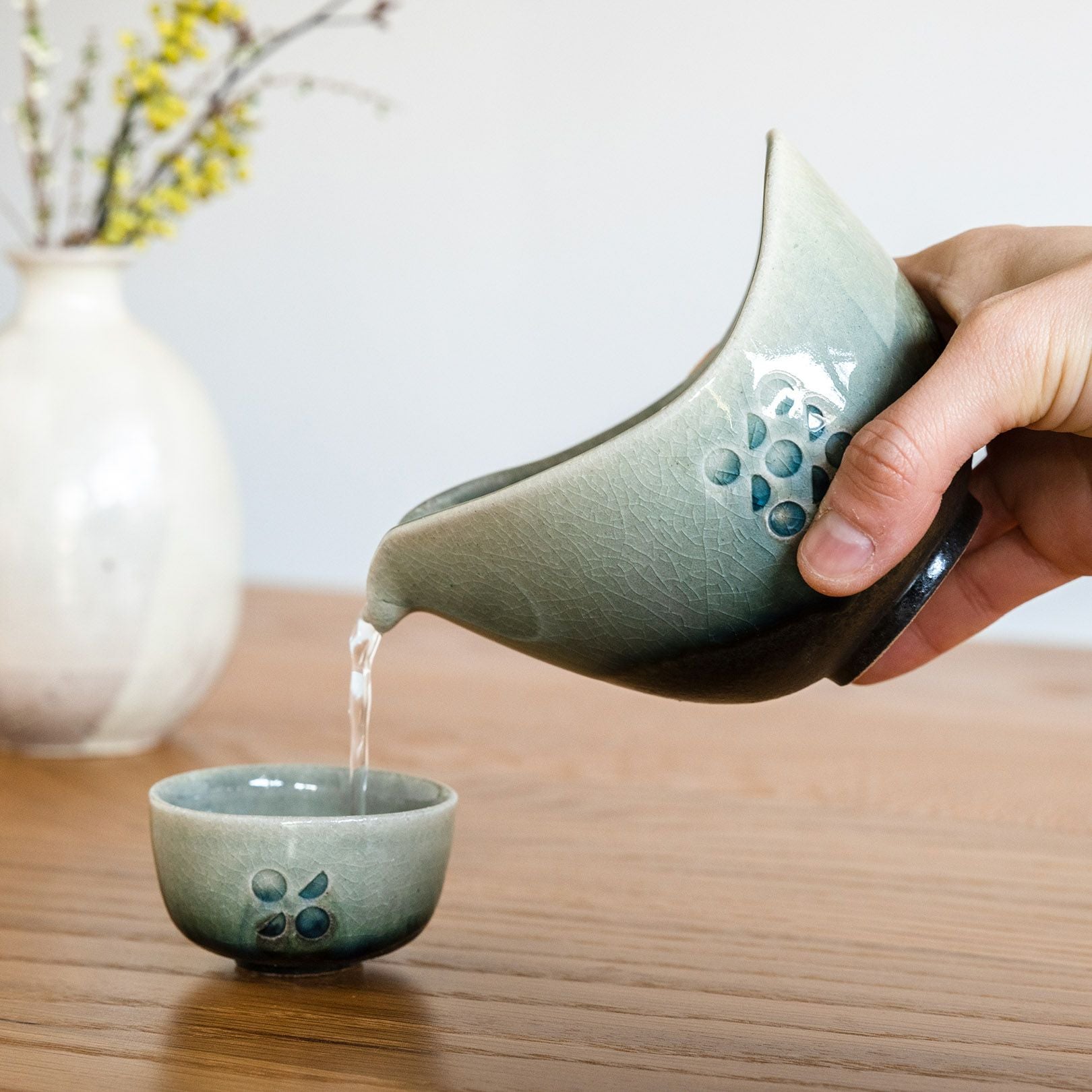 お猪口（青緑) | 明山 オンラインショップ