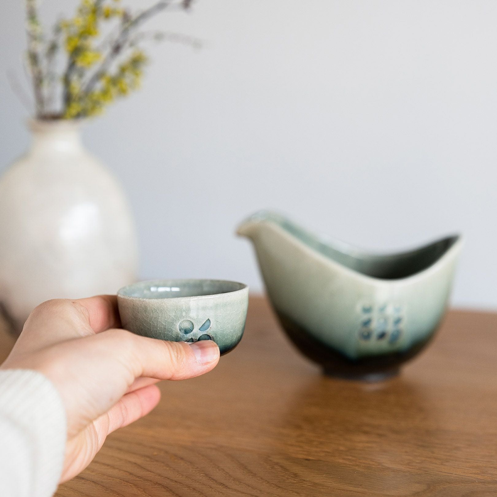 お猪口（青緑) | 明山 オンラインショップ