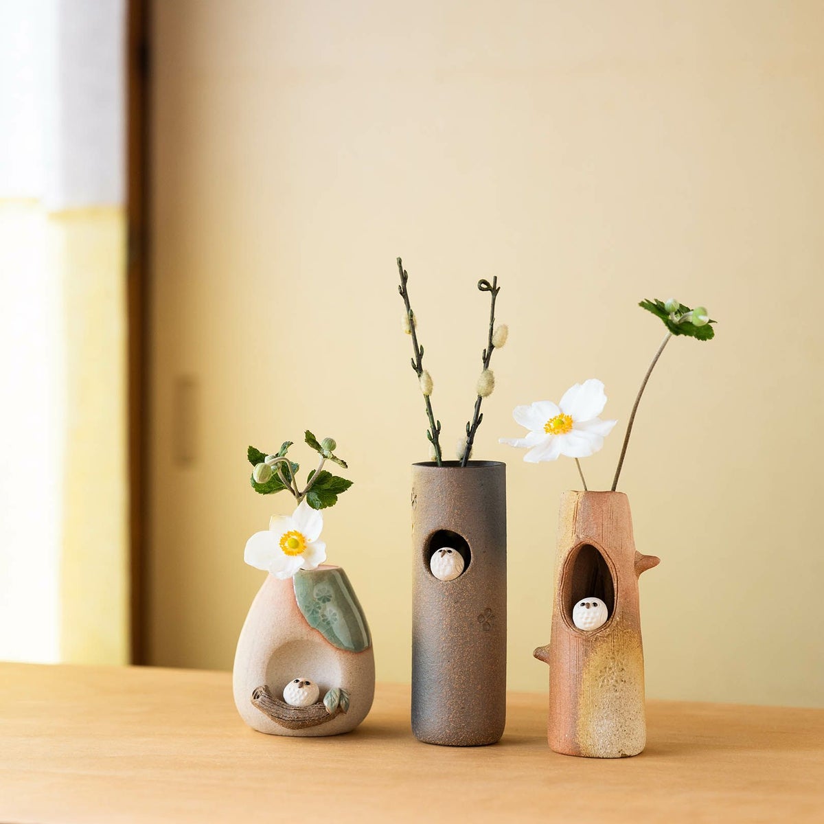 ふくろう付ミニ花入 | 明山 オンラインショップ