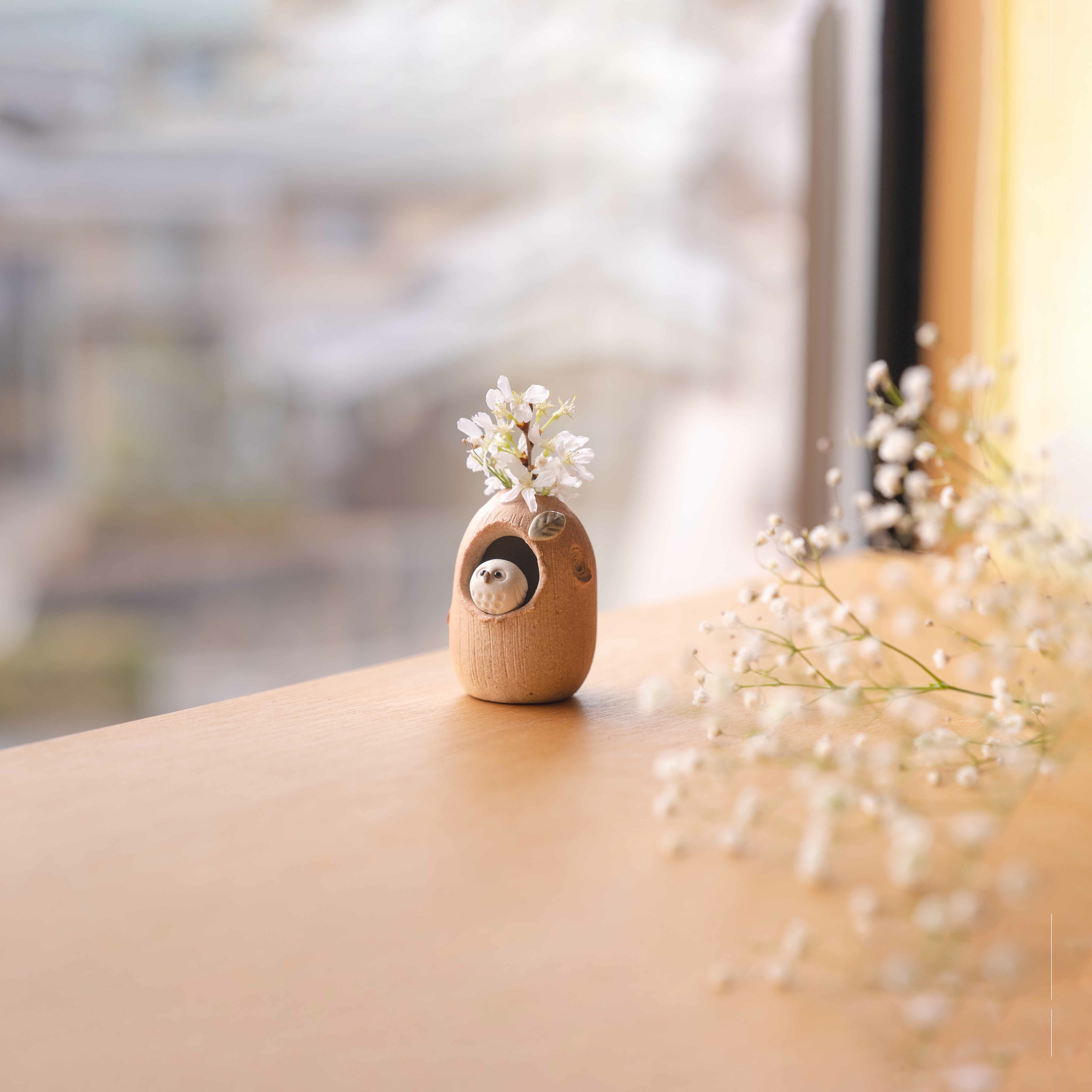 火色ふくろうミニ花入 | 明山 オンラインショップ